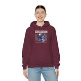 Civilization Eye Of Memory Graphic Unisex Heavy Blend Hooded Sweatshirt Futuristic Visionary Streetwear Abstract Blue Eye Gothic Hoodie