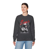 Brave Warrior Roman Gladiator Graphic Print Unisex Heavy Blend Crewneck Sweatshirt Bold Motivational Streetwear Pullover