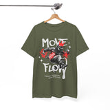 Move With Flow Breakdance Graphic Unisex Heavy Cotton Tee Hip Hop Streetwear Dance Rhythm Urban Style T Shirt