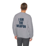 I Am The Weapon Unisex Sweatshirt Motivational Tactical Mindset Streetwear Bold Warrior Energy Graphic Pullover For Confidence Training Gym Wear Everyday Power Statement