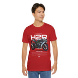 Kawasaki Ninja H2R Inspired Hyperbike Graphic Unisex Heavy Cotton Tee Streetwear Racing Style Motorcycle Art Shirt for Speed Lovers and Track Enthusiasts
