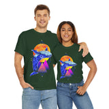 Ballena Cosmic Whale Art Unisex Heavy Cotton Tee Vibrant Geometric Ocean Design Premium Streetwear T Shirt Bold Marine Life Artwork Soft Comfortable Fit Perfect Gift for Nature Lovers and Creative Dreamers
