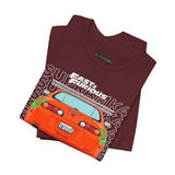 Legendary Orange Street Machine Rear View Unisex Heavy Cotton Tee Powerful JDM Inspired Car Art Graphic Shirt for Collectors and Gearheads