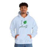 I Love Plants Hoodie Unisex Heavy Blend Sweatshirt Eco Friendly Botanical Leaf Design Gardening Nature Lover Sustainable Green Living Gift Pullover