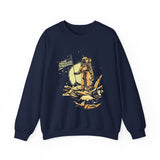 Lunar Legacy Astronaut Art Unisex Heavy Blend Crewneck Sweatshirt Bold Space Exploration Graphic Streetwear Pullover Premium Cosmic Design Soft Fleece Warm Comfortable Everyday Wear Perfect Gift for...