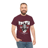 Faith Over Fear Jesus Crown Of Thorns Unisex Heavy Cotton Tee Christian Graphic Bold Religious Streetwear Motivational Bible Verse T Shirt