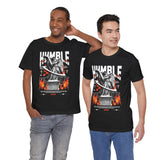 Humble Angel Statue Graphic Unisex Jersey Short Sleeve Tee Streetwear Fire Print T Shirt Bold Motivational Urban Fashion Outfit