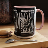 Heavenly Bond Accent Coffee Mug 11oz 15oz Angel And Lion Statue Spiritual Artistic Graphic Ceramic Cup Bold Motivational Streetwear Inspired Fashion Drinkware