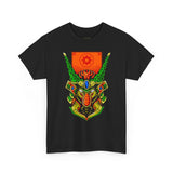 Cell Samurai Unisex Heavy Cotton Tee Vibrant Neon Japanese Warrior Art Streetwear T Shirt Futuristic Samurai Design Perfect For Anime Lovers Festivals Tattoo Artists And Modern Cultural Fashion Fans