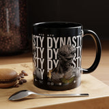 Dynasty Accent Coffee Mug 11oz 15oz Black Ceramic Mug with Roman Statue Bust and Butterfly Artwork for History Lovers and Modern Art Fans