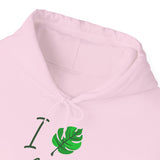 I Love Plants Hoodie Unisex Heavy Blend Sweatshirt Eco Friendly Botanical Leaf Design Gardening Nature Lover Sustainable Green Living Gift Pullover