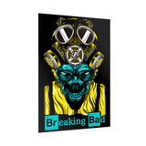 Toxic Genius Neon Gas Mask Skull Matte Vertical Poster Bold Cyberpunk Wall Art For Gamers Artists And Rebels Futuristic Science Aesthetic Room Decor Symbol Of Creativity And Power