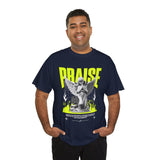 Praise Angel Statue Graphic Unisex Heavy Cotton Tee Spiritual Gothic Streetwear T-Shirt