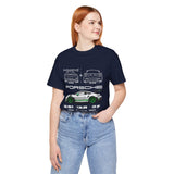 Porsche GT3 RS Inspired Blueprint Design Unisex Heavy Cotton Tee Premium Racing Streetwear Car Lovers T Shirt for Enthusiasts and Everyday Wear