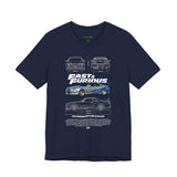 Silver Blue Street Racing Artwork Unisex Heavy Cotton Tee High Performance Inspired Graphic Shirt For Car Lovers And Urban Streetwear Fans