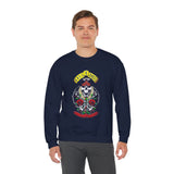 Rock Skull Roses Unisex Sweatshirt Bold Vintage Streetwear Rebel Art Design Inspired By Rock Music Culture Perfect For Winter Concerts Festivals And Everyday Edge