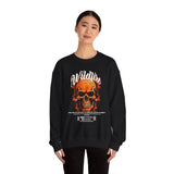 Wildfire Skull Flames Unisex Heavy Blend Crewneck Sweatshirt Gothic Inferno Graphic Bold Streetwear Motivational Statement Pullover