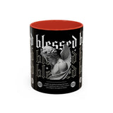 Blessed Angel Statue Graphic Accent Coffee Mug 11oz 15oz Gothic Streetwear Aesthetic Spiritual Artistic Ceramic Drinkware