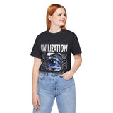Civilization Eye Of Memory Graphic Unisex Jersey Short Sleeve Tee Futuristic Visionary Streetwear Bold Abstract Blue Eye T Shirt
