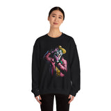 Snapshot of Madness Unisex Heavy Blend Crewneck Sweatshirt Dark Comic Art Streetwear Design Neon Aesthetic Wearable Art Comfortable Premium Fleece for Creative Thinkers and Visionary Artists
