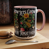 Heart Flower Accent Coffee Mug Bold Anatomical Heart Floral Design Motivational Ceramic Cup Empowering Symbol of Love Strength and Vitality Perfect Gift for Coffee Lovers Friends Birthdays Office Desk and Cozy Tea Moments