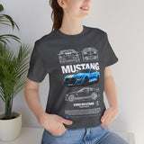 Blue Apex Muscle Coupe Blueprint Art Unisex Heavy Cotton Tee Powerful Street Machine Graphic Shirt for Car Lovers and Collectors