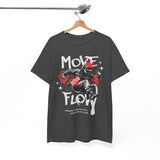 Move With Flow Breakdance Graphic Unisex Heavy Cotton Tee Hip Hop Streetwear Dance Rhythm Urban Style T Shirt