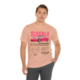 Pink Custom Roadster Blueprint Art Unisex Heavy Cotton Tee Retro Tuner Inspired Streetwear Graphic Shirt for Car Lovers and Daily Casual Wear