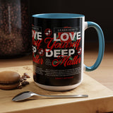 Love Yourself Deep Accent Coffee Mug 11oz 15oz Self Love Motivational Quote Cup Rose Graphic Positive Affirmation Daily Inspiration Empowerment Gift Mug