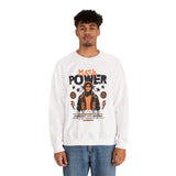 Mask Power Anonymous Strength Graphic Unisex Heavy Blend Crewneck Sweatshirt Bold Urban Hacker Inspired Streetwear Empowerment Pullover
