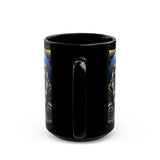 Eye Of Eternity Mug Egyptian Owl Pharaoh Design Gold And Blue Ceramic Mug Spiritual Morning Energy Cup For Focus, Calm, And Creative Awakening