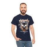 Death Silence Skull Fire Graphic Unisex Heavy Cotton Tee Gothic Horror Streetwear Bold Vintage Dark Flame Skull T Shirt