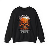 Wildfire Skull Flames Unisex Heavy Blend Crewneck Sweatshirt Gothic Inferno Graphic Bold Streetwear Motivational Statement Pullover