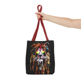 Rasta Lion Eco Tote Bag Vibrant Reggae Inspired Artistic Lion with Headphones Jamaican Island Style Bold Art Print Durable Cotton Canvas Bag for Music Lovers Travel or Daily Use by KLASSORO