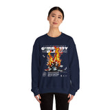 Currency Blaze Burning Money Graphic Unisex Heavy Blend Crewneck Sweatshirt Bold Streetwear Flame Cash Statement Urban Pullover