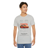 Legendary Orange Street Racer Blueprint Tee Unisex Heavy Cotton Retro Tuner Car Art Graphic Shirt for Enthusiasts