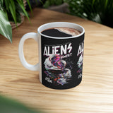 Aliens Exist UFO Ceramic Coffee Mug Sci Fi Extraterrestrial Alien Glitch Graphic Cup