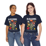Blossoms Floral Graphic Unisex Heavy Cotton Tee Comfortable Streetwear Timeless Charm Motivational Nature Inspired T Shirt Perfect Gift for Garden Lovers Friends Birthdays Casual Everyday Wear