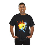 The Jocker Burning Aces Unisex Heavy Cotton Tee Fiery Gothic Streetwear Design Bold Dark Art Shirt for Risk Takers, Hustlers, and Fearless Game Changers