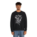 Fly High Angel Design Unisex Heavy Blend Crewneck Sweatshirt Guardian Spirit Angel Wings Spiritual Streetwear Pullover