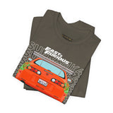 Legendary Orange Street Machine Rear View Unisex Heavy Cotton Tee Powerful JDM Inspired Car Art Graphic Shirt for Collectors and Gearheads