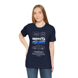 Blue Rally Inspired Performance Sedan Artwork Unisex Heavy Cotton Tee High Speed Streetwear Graphic Shirt For Car Enthusiasts And Automotive Art Lovers