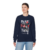 Move With Flow Breakdance Graphic Unisex Heavy Blend Crewneck Sweatshirt Hip Hop Streetwear Dance Rhythm Pullover