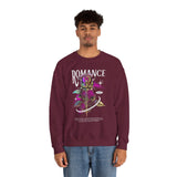 Romance Rose Unisex Heavy Blend Crewneck Sweatshirt Graphic Pullover Black Gothic Aesthetic Love Inspired Streetwear Fashion Artistic Outfit