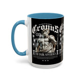 Cronus The Dark Sovereign Accent Coffee Mug 11oz 15oz Greek Mythology Statue Graphic Gothic Streetwear Bold Artistic Ceramic Cup