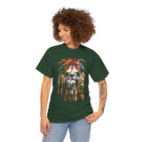 Rasta Lion Unisex Heavy Cotton Tee Bold Reggae Vibes Artistic Lion Headphones Design Cool Jamaican Streetwear Graphic TShirt Symbol of Strength Music and Freedom by KLASSORO