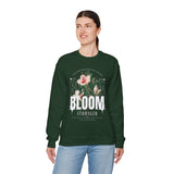Bloom Stronger Floral Graphic Crewneck Comfortable Unisex Sweatshirt Motivational Streetwear Inspirational Empowerment Design for Self Growth Resilience Perfect Gift for Friends Birthdays Cozy Days...
