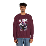 Aliens Exist UFO Graphic Unisex Heavy Blend Crewneck Sweatshirt Sci Fi Streetwear Alien Space Pullover