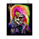 Calavera Punk Skull Matte Vertical Poster Vibrant Neon Gothic Wall Art Punk Rock Decor For Tattoo Studios Music Lovers Halloween Festival Rooms And Alternative Art Collectors