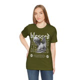 Blessed Angel Statue Graphic Unisex Jersey Short Sleeve Tee Gothic Streetwear Aesthetic Spiritual Bold Artistic Fashion T Shirt